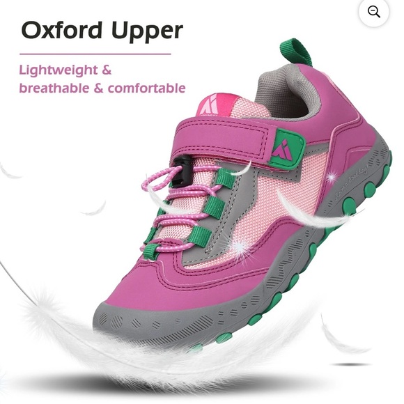 Mishansha Kids Hiking Shoes Girls Sneakers Tennis Shoes Slip on Running Pink 9.5 - Picture 3 of 9